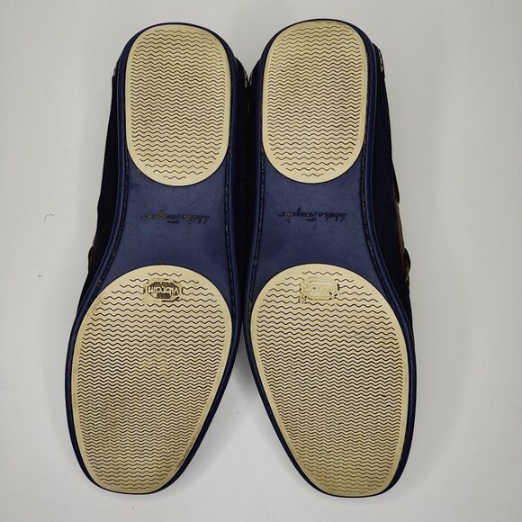 Salvatore Ferragamo Boat Shoes Brown Loafer Blue Suede Mens Size 10 D main image 6